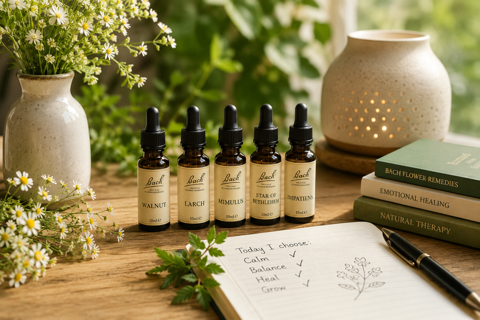 Bach flower remedy bottles
